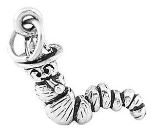 Sterling Silver Inch Worm Little Caterpillar Charm Bead Charms Jewelry