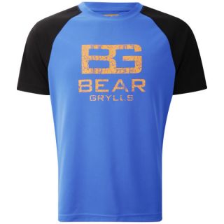 Craghoppers Mens Bear Grylls Technical T Shirt (Large Logo)   Extreme Blue      Clothing