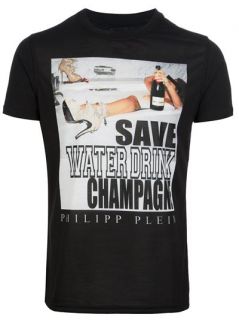 Philipp Plein Save Water Drink Champagne T shirt