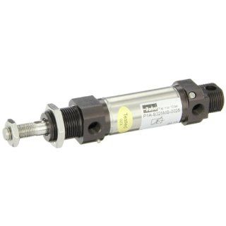 Parker P1A S025MS 0025 Stainless Steel Metric ISO Air Cylinder, Round Body, Double Acting, Universal, Cushioned, Adjustable Both Ends, 25 mm Bore, 25 mm Stroke, 10 mm Rod OD, 1/8" BSPP Port Industrial Air Cylinders