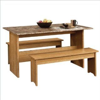 Beginnings Trestle Table With Benches   Dining Room Furniture Sets