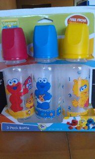 Sesame Beginnings Sesame Street 3 Pack Bottles Characters on the Farm, Elmo, Big Bird, Cookie Monster  Baby Bottles  Baby