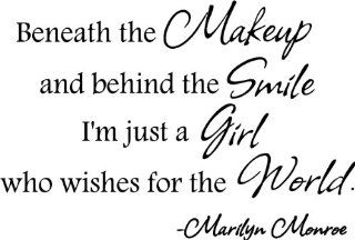 #2 Beneath the makeup and behind the smile I'm just a girl who wishes for the world Marilyn Monroe 22"x15" wall art wall sayings   Home Decor Products