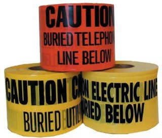 L.H. Dottie UT29D Underground Tape, Buried Electric Line Below, 6 Inch Width by 1000 Feet Length by 4 Mil Thickness, Red