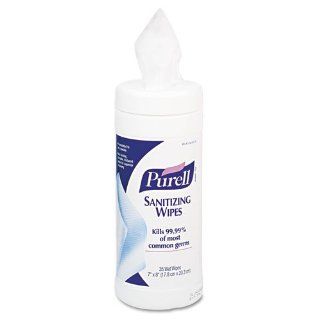 PURELL   Premoistened Sanitizing Wipes, Cloth, 7 x 8, 35/Canister   Sold As 1 Each   Kills 99.99% of common germs that may cause illness.  