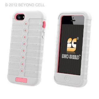 Beyond Cell Duo Shield Hard Shell Case & Silicone Cover Hybrid for iPhone 5   White/Pink Cell Phones & Accessories
