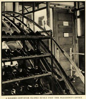 1938 Print Conveyor Nunn Bush Shoe Milwaukee Henry Clothing Garment Footwear   Original Halftone Print  