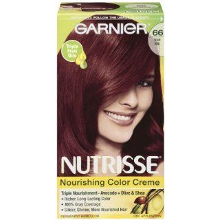 Garnier Nutrisse Haircolor, 66 True Red Pomegranate  Chemical Hair Dyes  Beauty