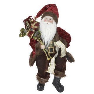 Kurt Adler Sitting Santa, 16 Inch, Burgundy   Holiday Figurines