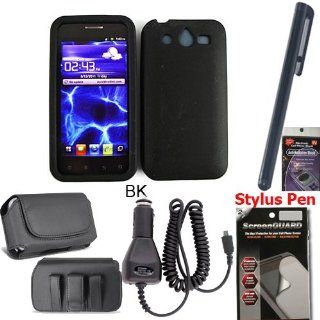 Black Silicone Gel Cover Combo Pack for Huawei Mercury m886 with Car Charger, Screen Protectors, Stylus Pen and Horizontal Case that fits your Phone with the Cover on it. Comes with Radiation Shield. Cell Phones & Accessories