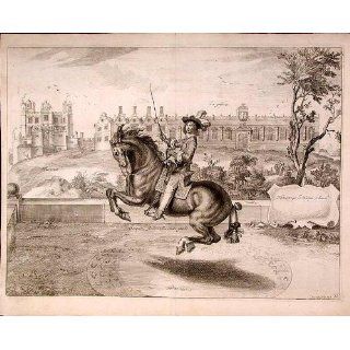 Art Equestrian Dressage print from "A General System of Horsemanship"  Engraving  William Cavendish