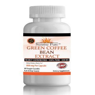 Green Coffee Bean Extract 800mg Pure with GCA   Double Strength, All Natural Weight Loss Aid   60 count, 800mg veggie capsules   Contains less than 20mg of caffeine (less than 1/5 of a cup of coffee)   100% Ultra Pure  Money Back Guarantee Health & P