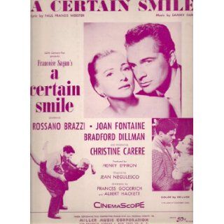 A Certain Smile (Rossano Brazzi, Joan Fontaine on Cover, Piano, Vocal, Chords In E Flat) Paul Francis Webster Books