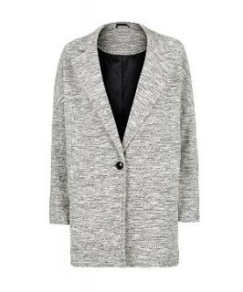 Grey Marl Single Button Boyfriend Jacket