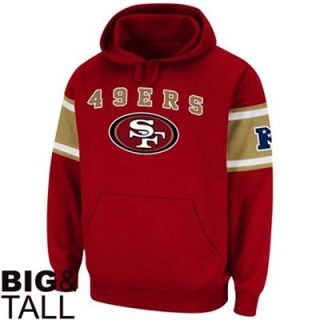 San Francisco 49ers Big and Tall Passing Game III Hooded Pullover Fleece Sweatshirt   Scarlet