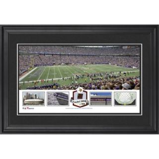 Mall of America Field Minnesota Vikings Framed Panoramic Collage with Game Used Football   Limited Edition of 500