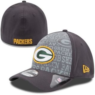 Mens New Era Graphite Green Bay Packers 2014 NFL Draft 39THIRTY Flex Hat