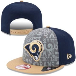 Mens New Era Navy Blue St. Louis Rams 2014 NFL Draft 9FIFTY Snapback Hat