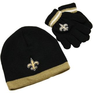 New Orleans Saints Toddler Knit Hat with Gloves Set   Black/Old Gold