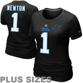 Nike Cam Newton Carolina Panthers Ladies Her Catch Plus Sizes T Shirt   Black