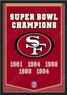 Dynasty Banner Of San Francisco 49ers Framed Awesome & Beautiful Must For A Championship Team Fan Most NFL Team Dynasty Banners Available Plz Go Through Description & Mention In Gift Message If Need A different Team   Sports Fan Wall Banners