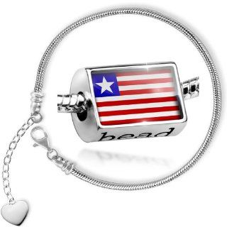 Charm Set Liberia Flag   Bead comes with Bracelet , Neonblond NEONBLOND Jewelry