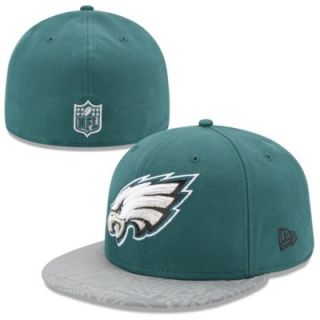 Mens New Era Midnight Green Philadelphia Eagles 2014 NFL Draft 59FIFTY Reflective Fitted Hat