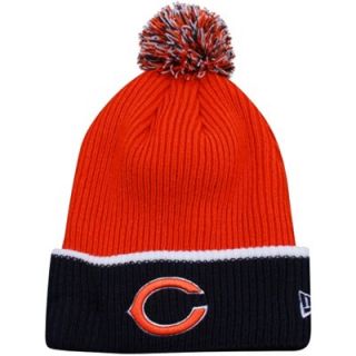 New Era Chicago Bears Fireside Cuffed Knit Beanie   Orange/Navy Blue