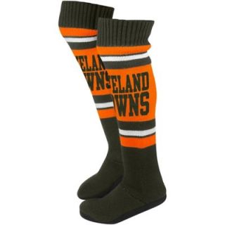 Cleveland Browns Ladies Knit Knee Slipper Socks   Orange/Brown