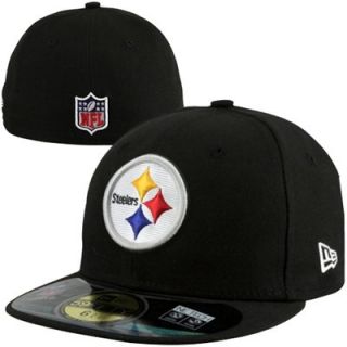 New Era Pittsburgh Steelers Youth On Field Performance 59FIFTY Fitted Hat   Black