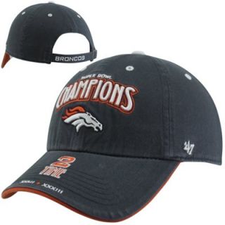 47 Brand Denver Broncos 2X NFL Timeline Commemorative Champ Adjustable Hat   Navy Blue/Orange