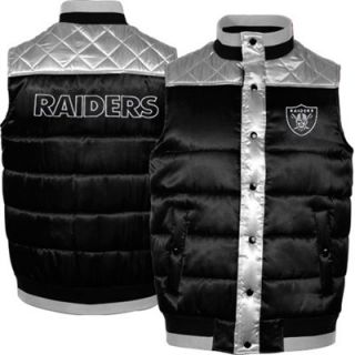 Oakland Raiders Ladies Polar Puffer Vest   Black