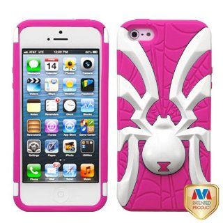Hard Plastic Snap on Cover Fits Apple iPhone 5 5S Ivory White/Hot Pink Spiderbite Hybrid Plus A Free LCD Screen Protector AT&T, Cricket, Sprint, Verizon (does NOT fit Apple iPhone or iPhone 3G/3GS or iPhone 4/4S or iPhone 5C) Cell Phones & Accesso