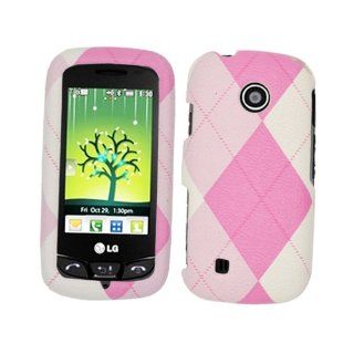 Hard Plastic Snap on Cover Fits LG UN270 MN270 VN270 Attune, Beacon, Cosmos Touch Pink and White Argyle Fabric US Cellular, MetroPCS (does not fit LG VN270 Cosmso Touch) Cell Phones & Accessories