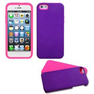 Apple iPhone 5 Hard Plastic Snap on Cover Grape/Electric Pink Fusion Rubberized AT&T, Cricket, Sprint, Verizon Plus A Free LCD Screen Protector (does NOT fit Apple iPhone or iPhone 3G/3GS or iPhone 4/4S) Cell Phones & Accessories