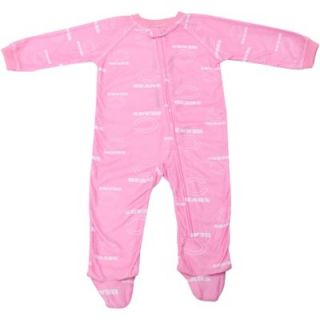 Chicago Bears Newborn Girls Full Zip Raglan Coverall   Pink