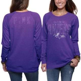 Victorias Secret PINK Baltimore Ravens Ladies Boyfriend Fleece Sweatshirt   Purple