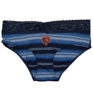 Chicago Bears Ladies Nuance Striped Knit Panties   Navy Blue