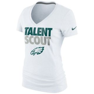 Nike Philadelphia Eagles Ladies Talent Scout V Neck T Shirt   White