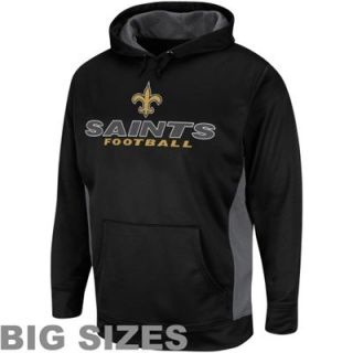 New Orleans Saints Big Sizes Synthetic Fleece Pullover Hoodie   Black