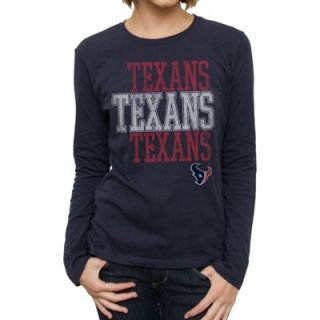 Houston Texans Ladies Team Repeat Long Sleeve T Shirt   Blue