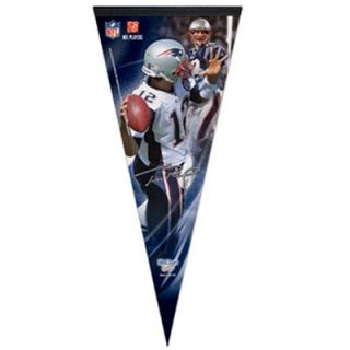 New England Patriots #12 Tom Brady 17 x 40 Premium Felt Player Pennant