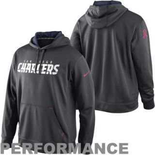 Nike San Diego Chargers Breast Cancer Awareness Performance Pullover Hoodie   Charcoal