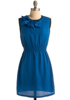 Make an Impression Dress in Cobalt  Mod Retro Vintage Printed Dresses