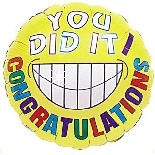 You Did It Congratulations Smiley 18" Balloon Mylar Toys & Games