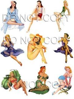 9 Different WWII Nose Art Pinup Girl Guitar Decals #35 Musical Instruments