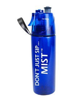 O2COOL Mist 'N Sip 20 Oz Hydration Bottle in BLUE   Sports Water Bottles