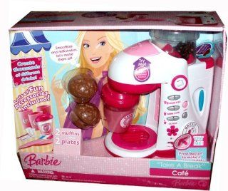 Barbie "Take A Break" Cafe Pretend Play Playset with 1 Magic Cup with Fill Up Effect, 2 Creamers, 2 Stirrers, 2 Large Cups, 1 Small Cup, 3 Play Sweetener Packets, 1 Menu Pad to Take Orders, 2 Muffins and 2 Plates Toys & Games