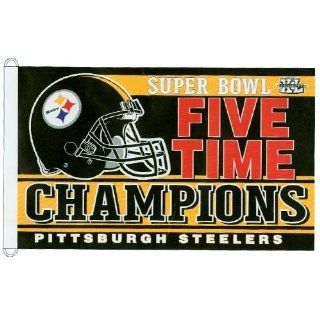 NFL Pittsburgh Steelers 5X Super Bowl XL Champions 3'x5' Flag  Sports Related Merchandise  Sports & Outdoors