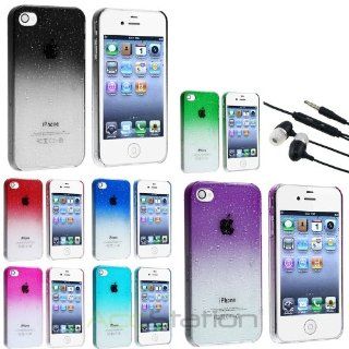 NEW YEAR  Bargain 2014 deal Lot's 7 pcs Water Drop Dripping Hard Back Case For iPhone 4G 4S+Black Headset PlEASE CHOOSE 1 COLOR Cell Phones & Accessories